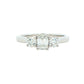 Platinum Emerald and round brilliant cut diamond 3 stone ring - 1.00cts Gardiner Brothers