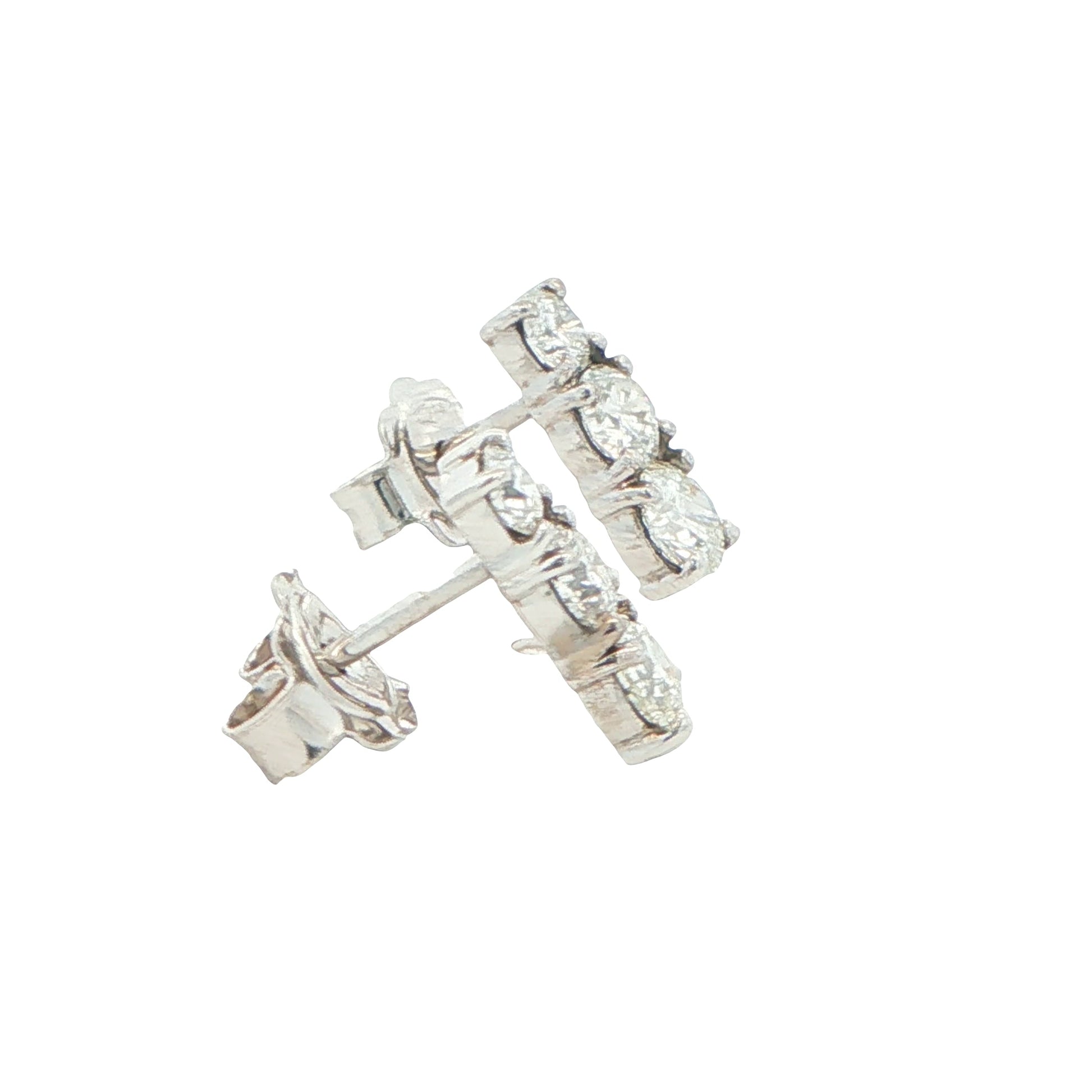 Round Brilliant Cut 3 Diamond Drop Earrings - 1.51cts Gardiner Brothers