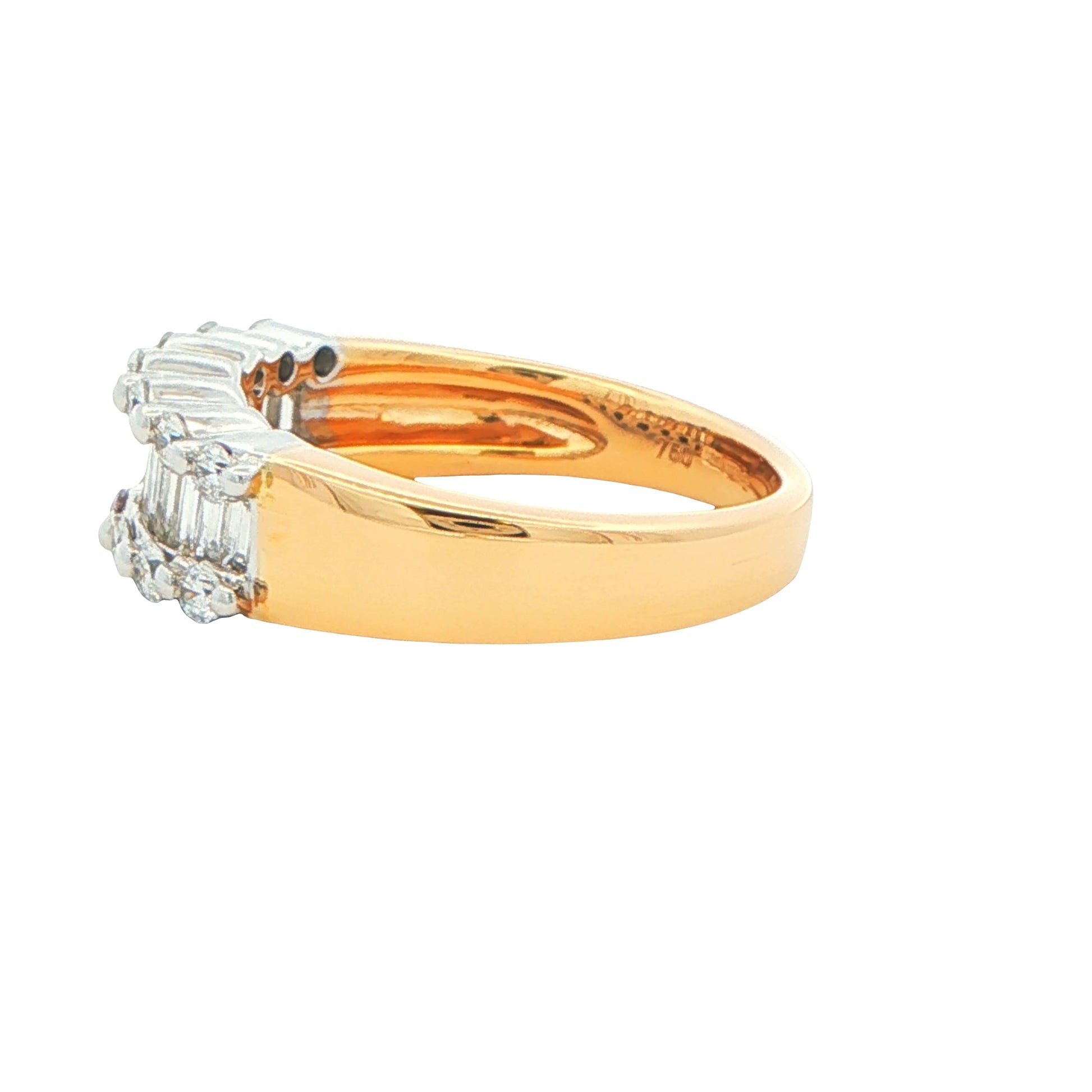 Round Brilliant and Baguette Cut Diamond Ring -1.00cts Gardiner Brothers