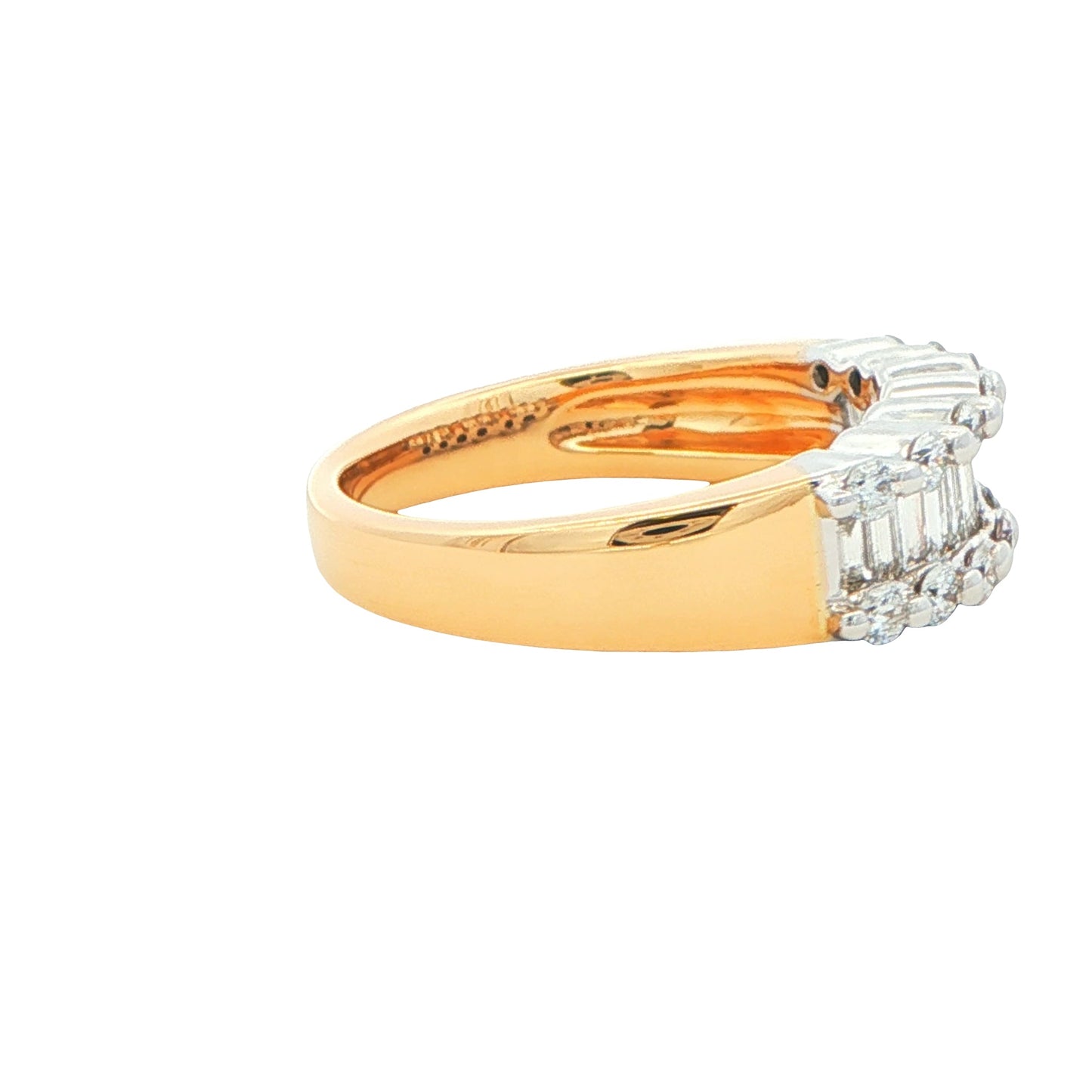 Round Brilliant and Baguette Cut Diamond Ring -1.00cts Gardiner Brothers