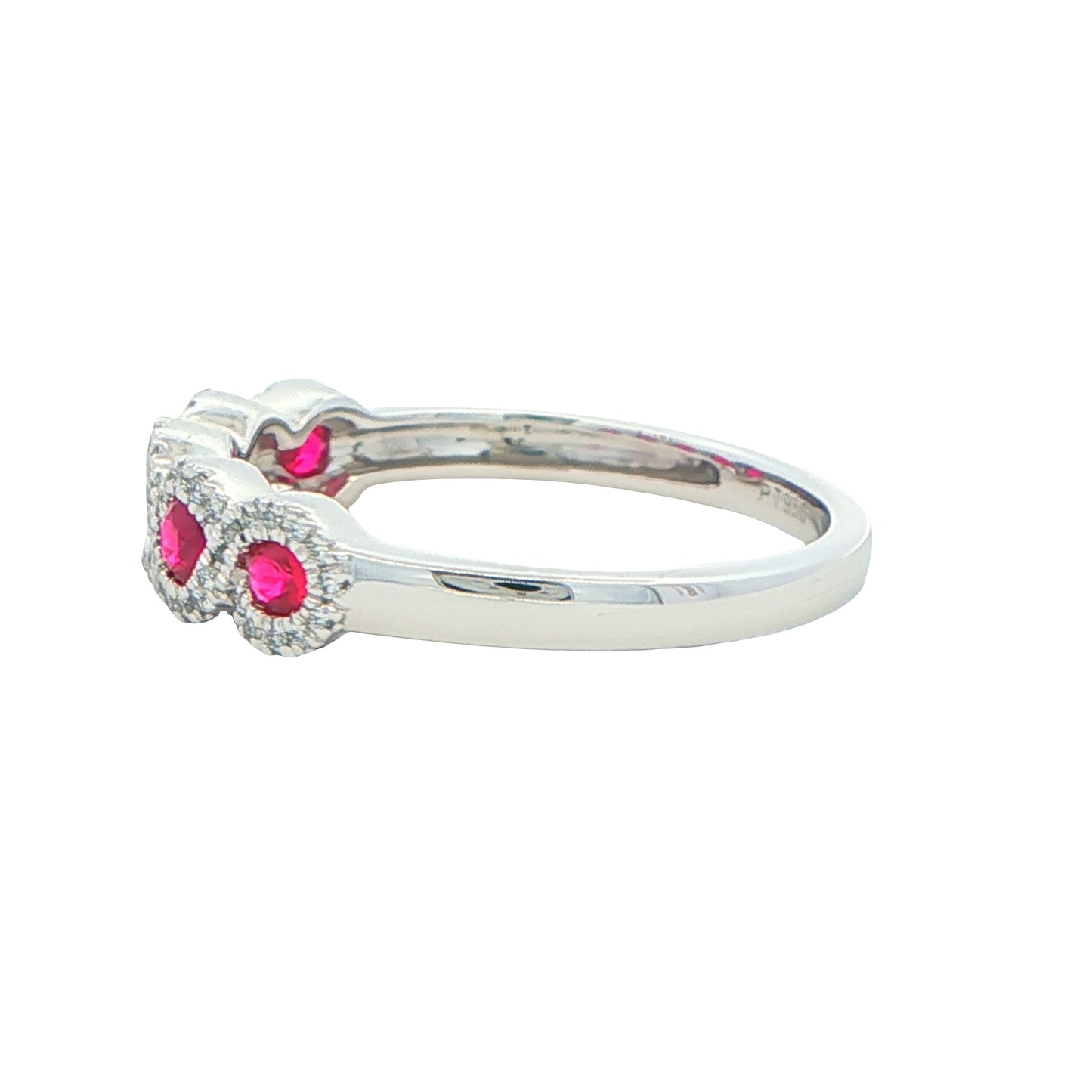 Ruby and Diamond Halo Style Dress Ring Gardiner Brothers