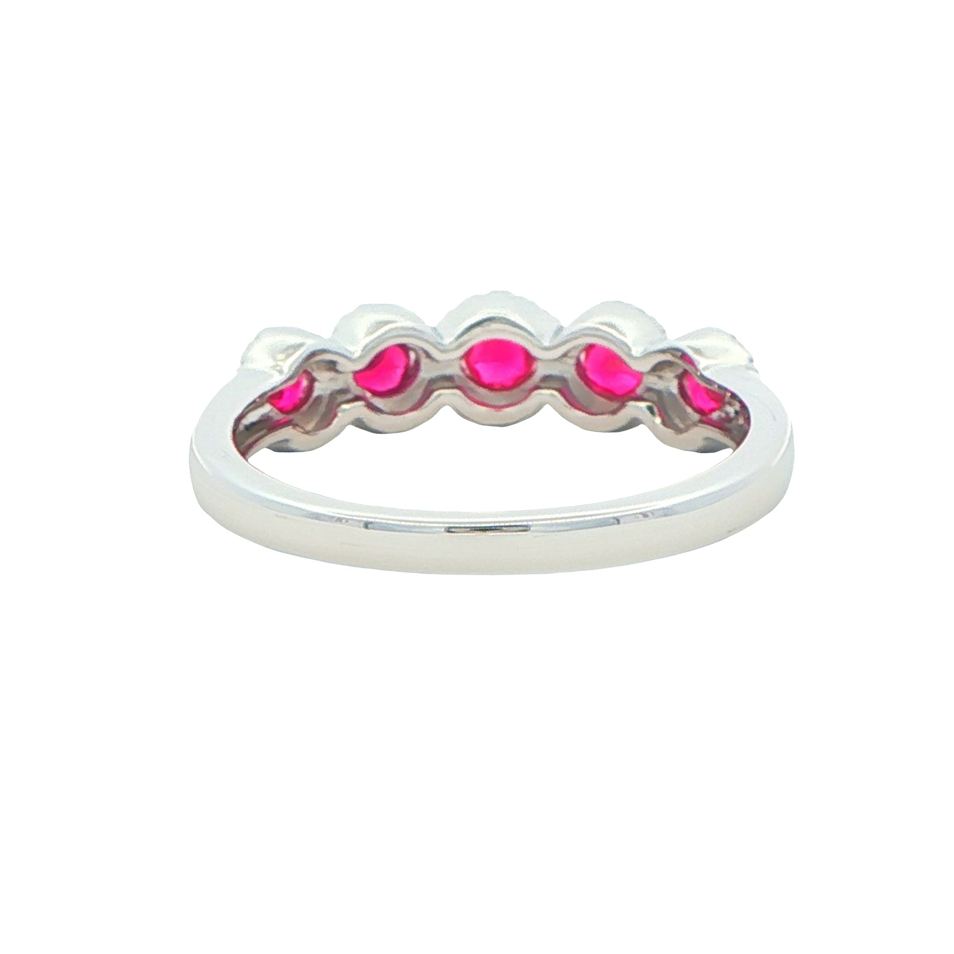 Ruby and Diamond Halo Style Dress Ring Gardiner Brothers