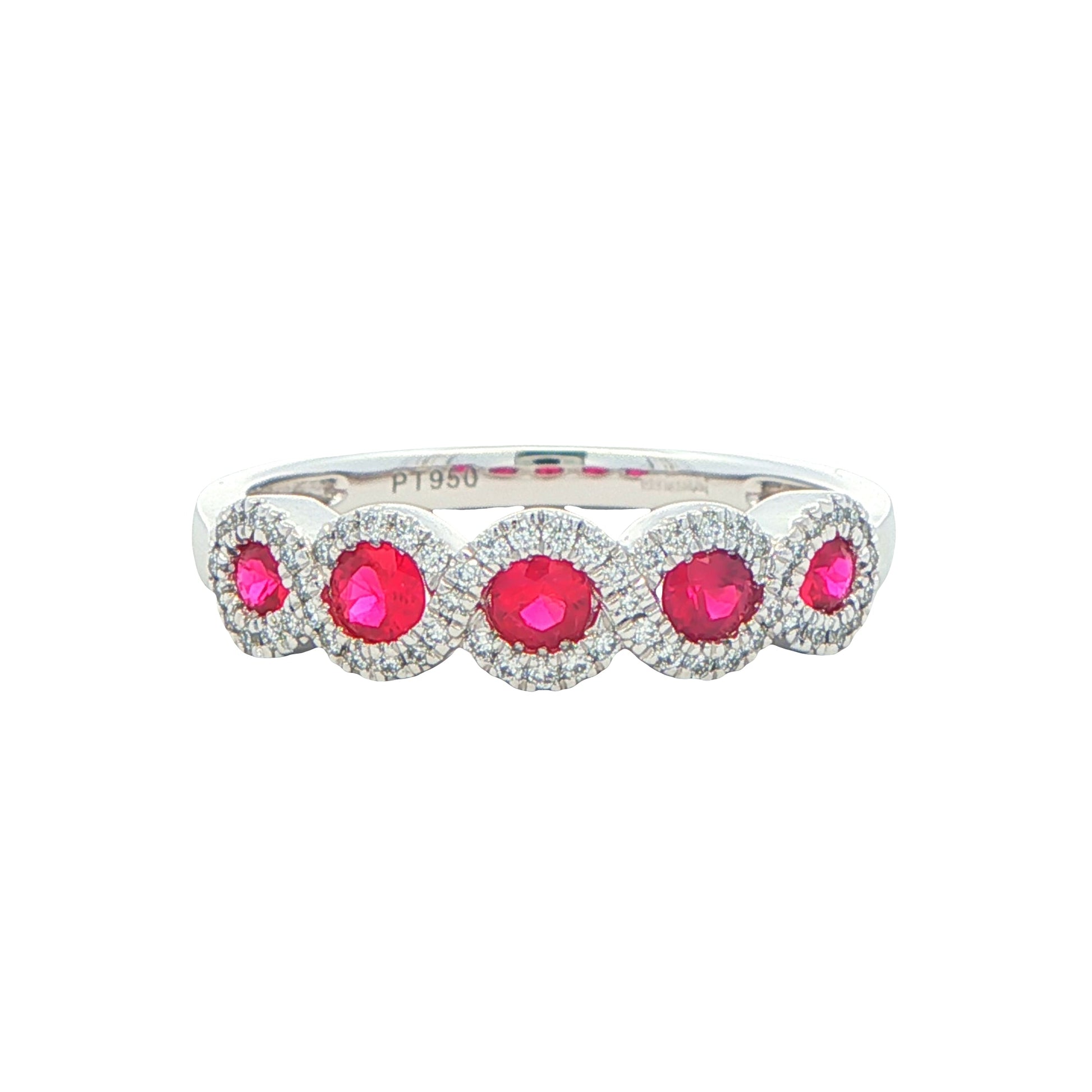 Ruby and Diamond Halo Style Dress Ring Gardiner Brothers