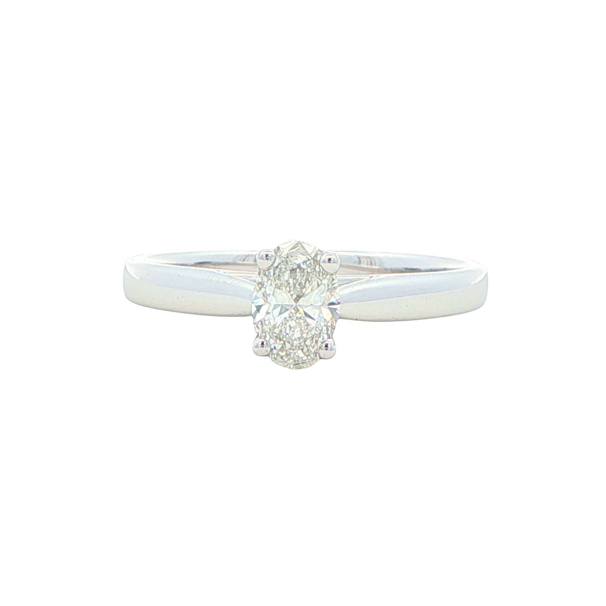 Platinum Oval Cut Diamond Solitaire Ring - 0.50cts Gardiner Brothers