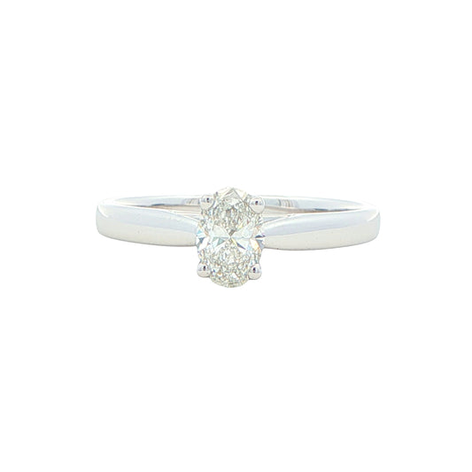 Platinum Oval Cut Diamond Solitaire Ring - 0.50cts Gardiner Brothers