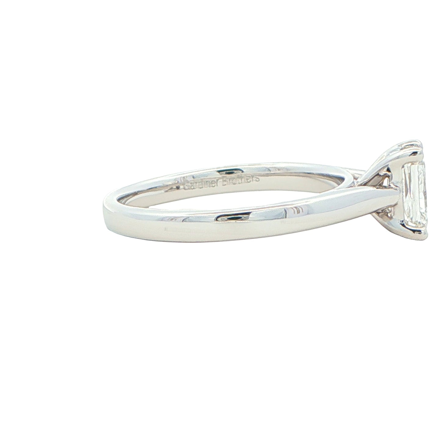 Platinum Radiant Cut Diamond Solitaire Ring - 0.90cts Gardiner Brothers