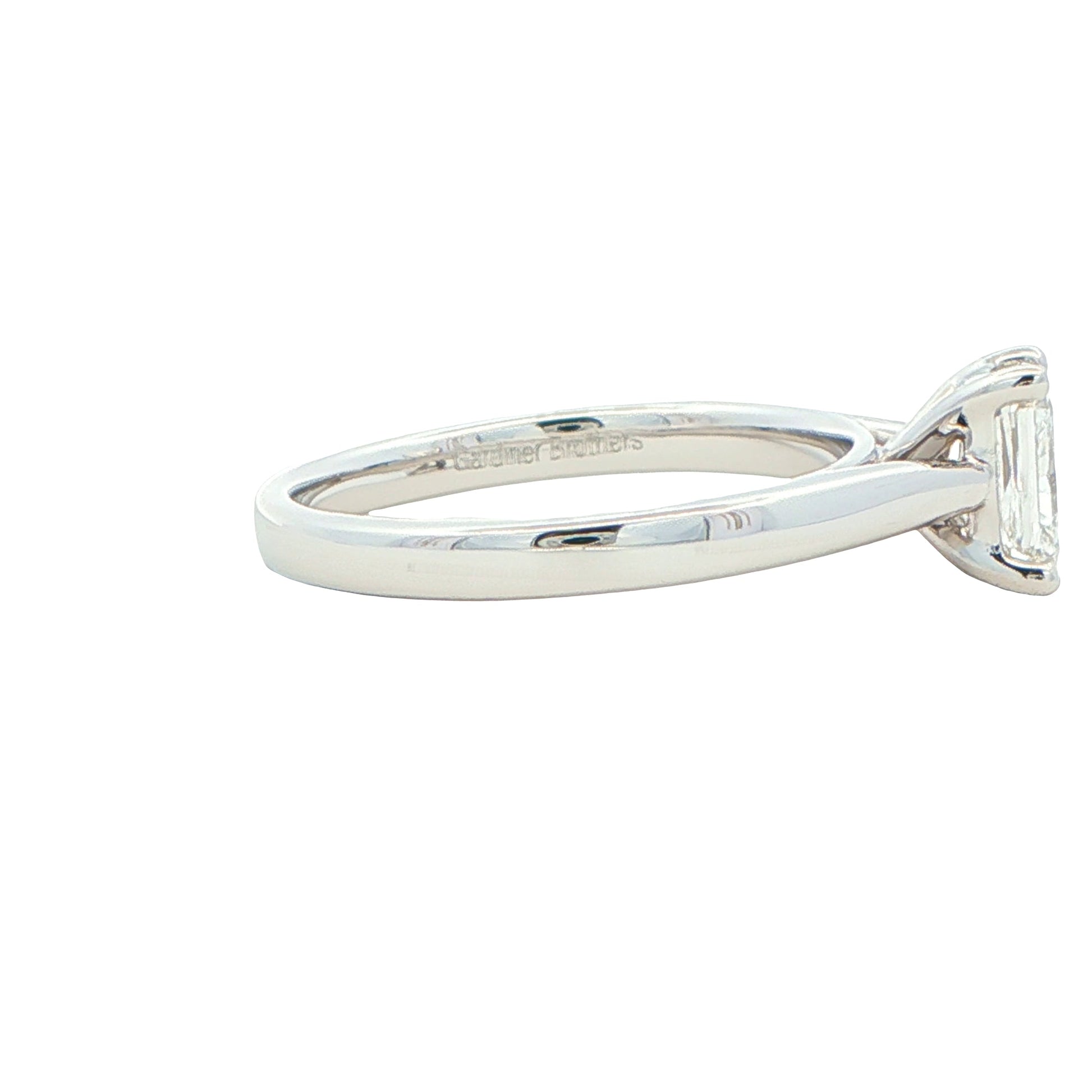 Platinum Radiant Cut Diamond Solitaire Ring - 0.90cts Gardiner Brothers