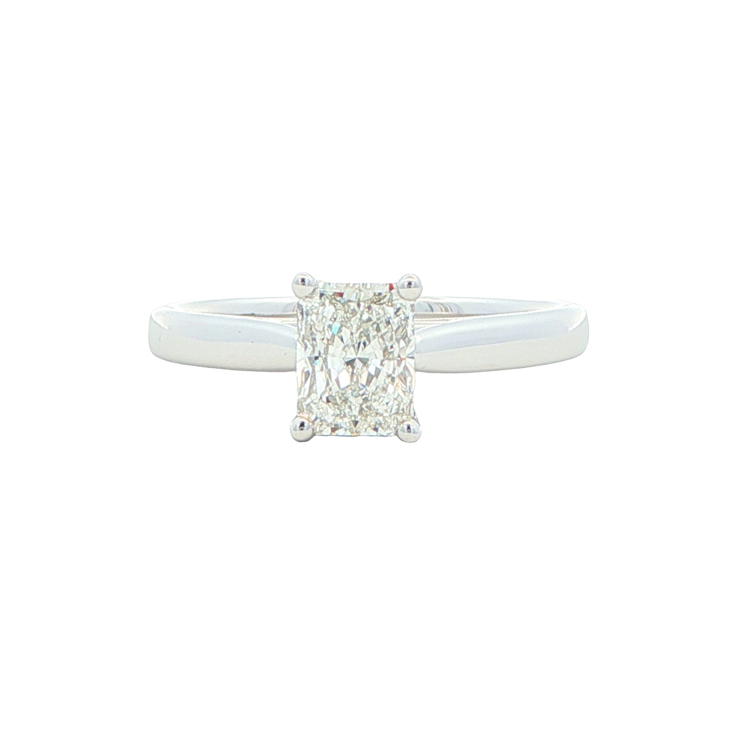 Platinum Radiant Cut Diamond Solitaire Ring - 0.90cts Gardiner Brothers