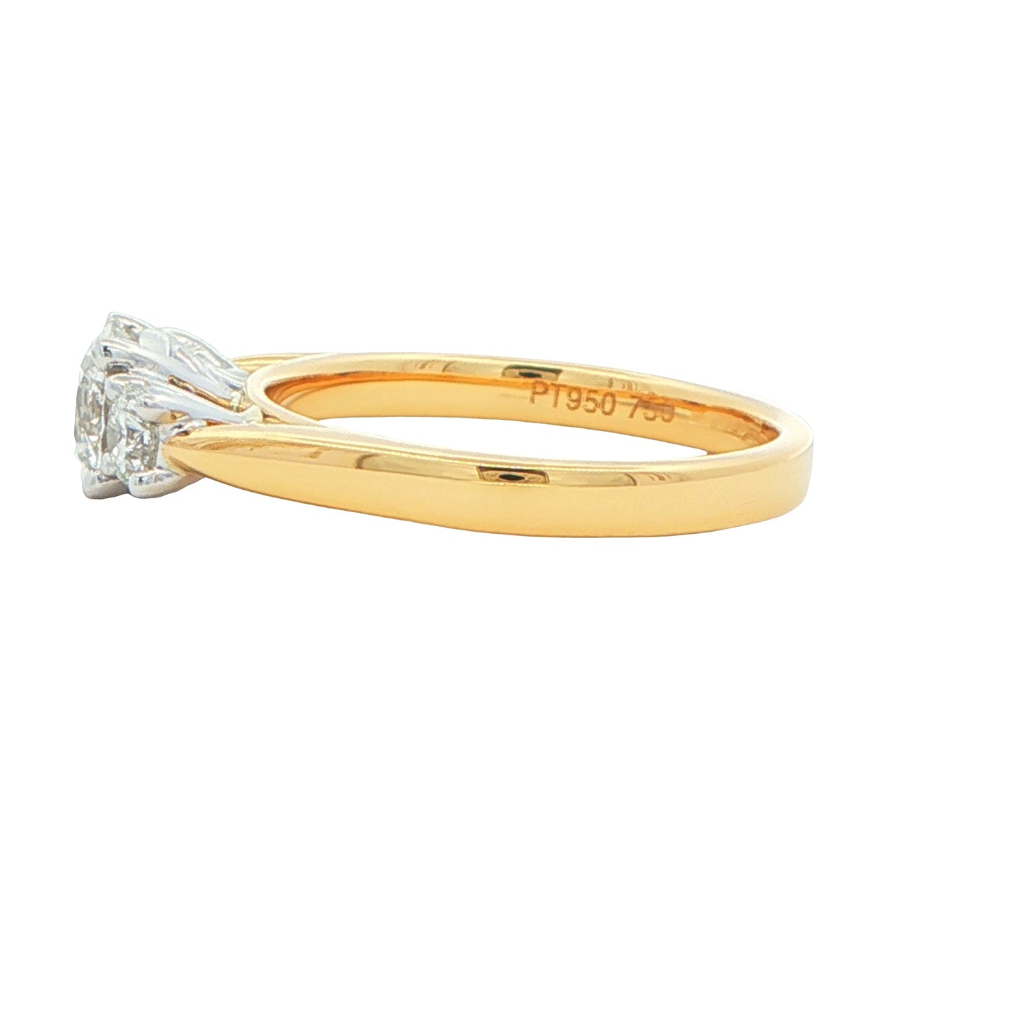 Yellow Gold Round Brilliant Cut Diamond 3 Stone Ring - 1.05cts Gardiner Brothers