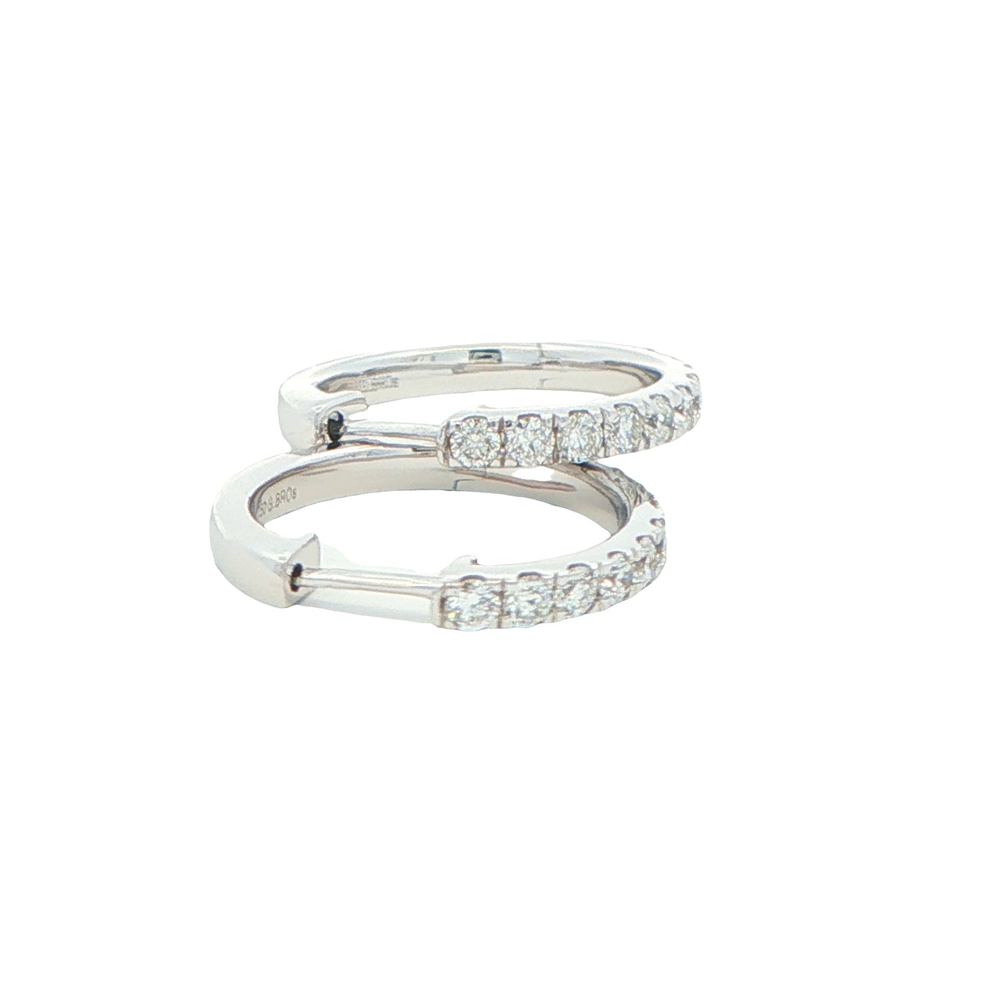 Round Brilliant cut diamond hoop earrings 16mm - 0.50cts Gardiner Brothers