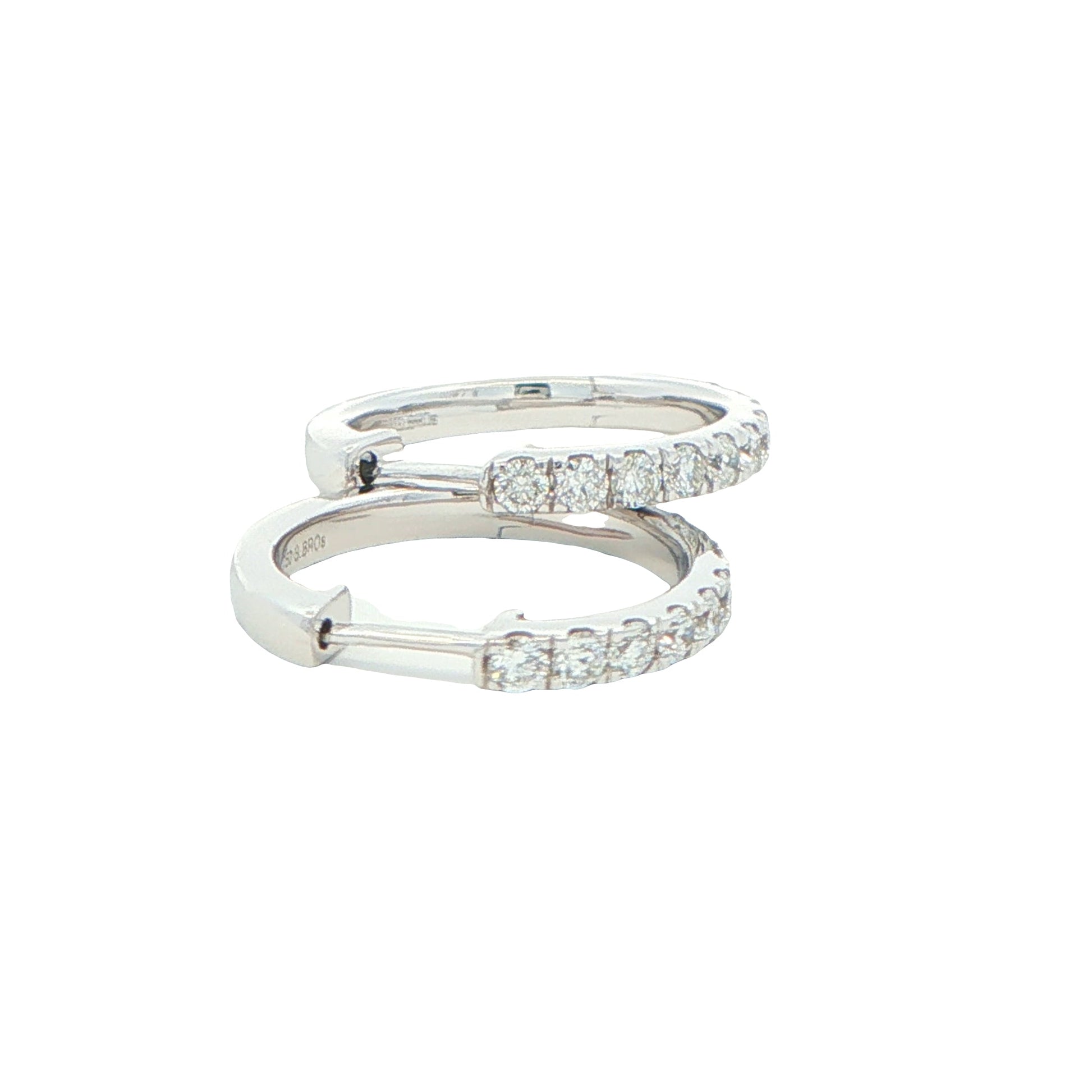 Round Brilliant cut diamond hoop earrings 16mm - 0.50cts Gardiner Brothers
