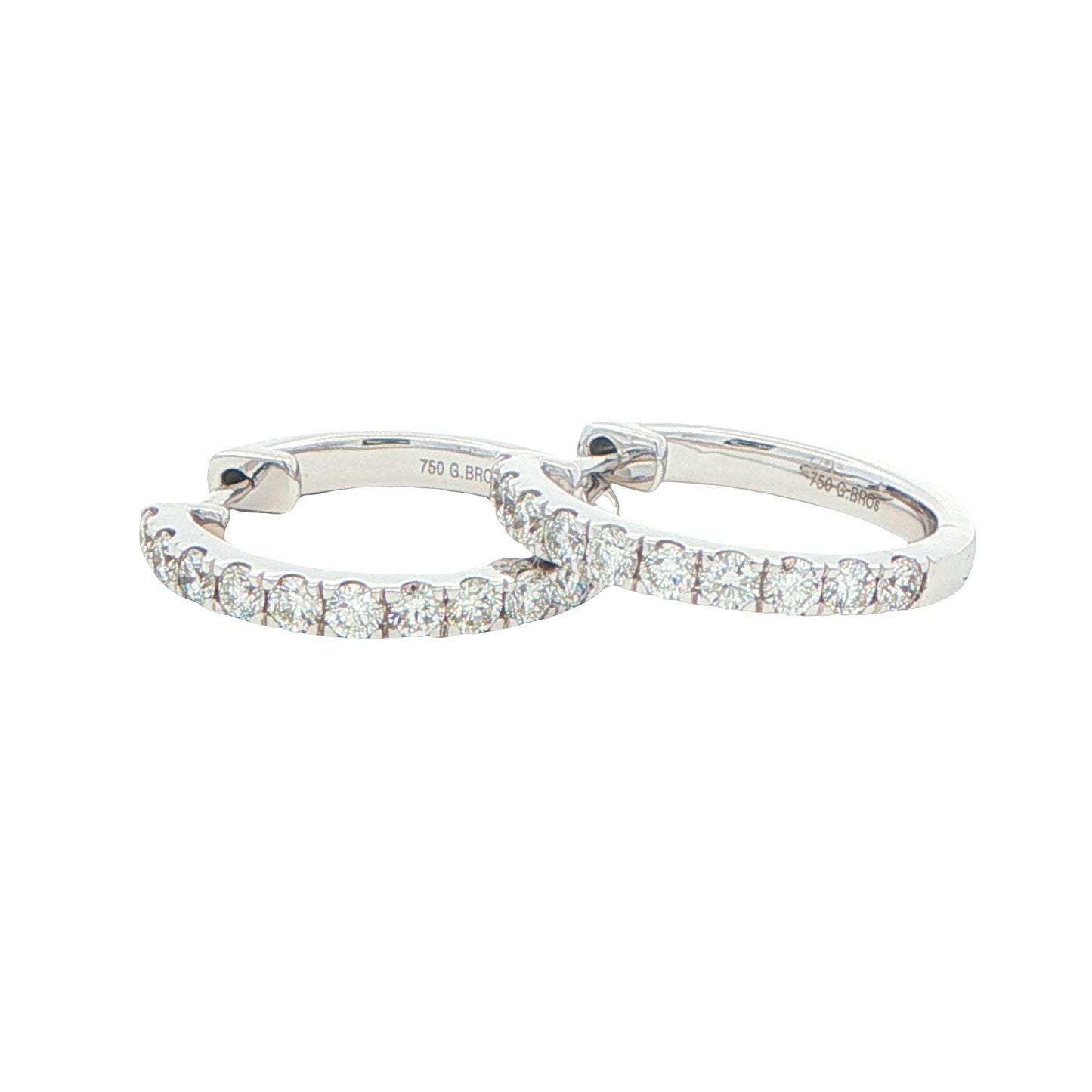 Round Brilliant cut diamond hoop earrings 16mm - 0.50cts Gardiner Brothers
