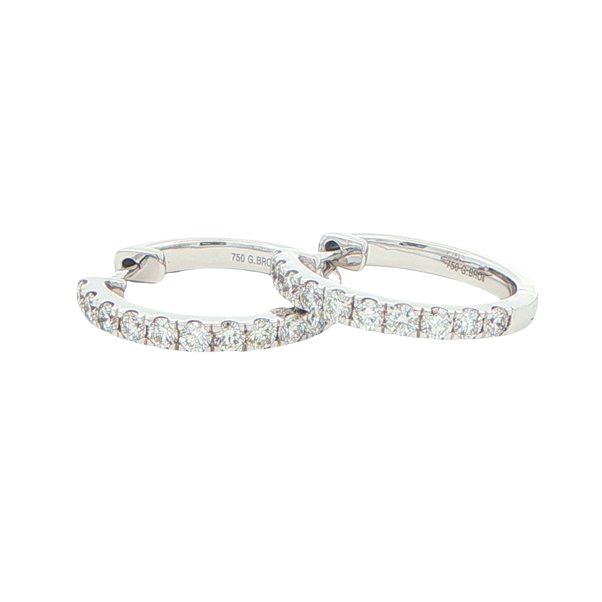 Round Brilliant cut diamond hoop earrings 16mm - 0.50cts Gardiner Brothers