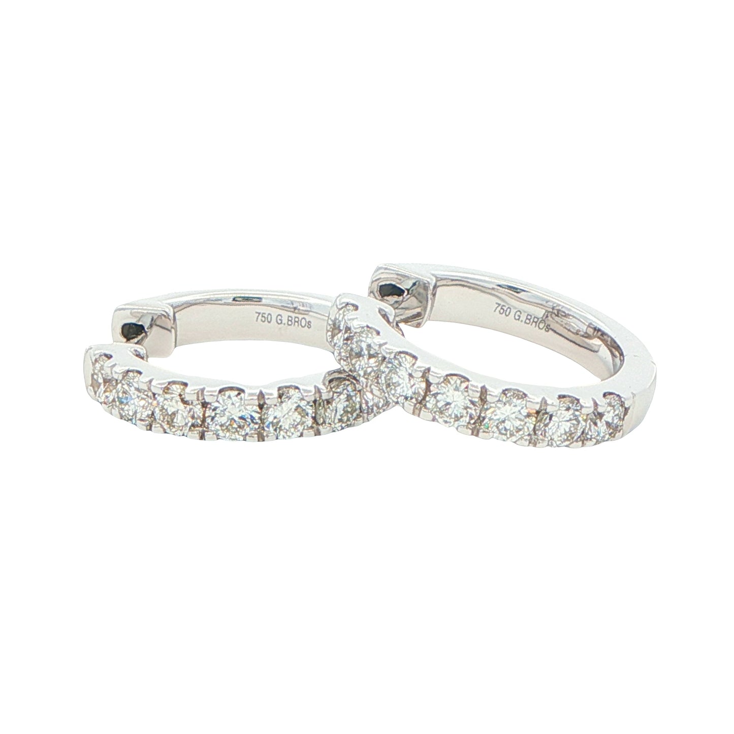 Round Brilliant cut diamond hoop earrings 16mm - 1.00cts Gardiner Brothers
