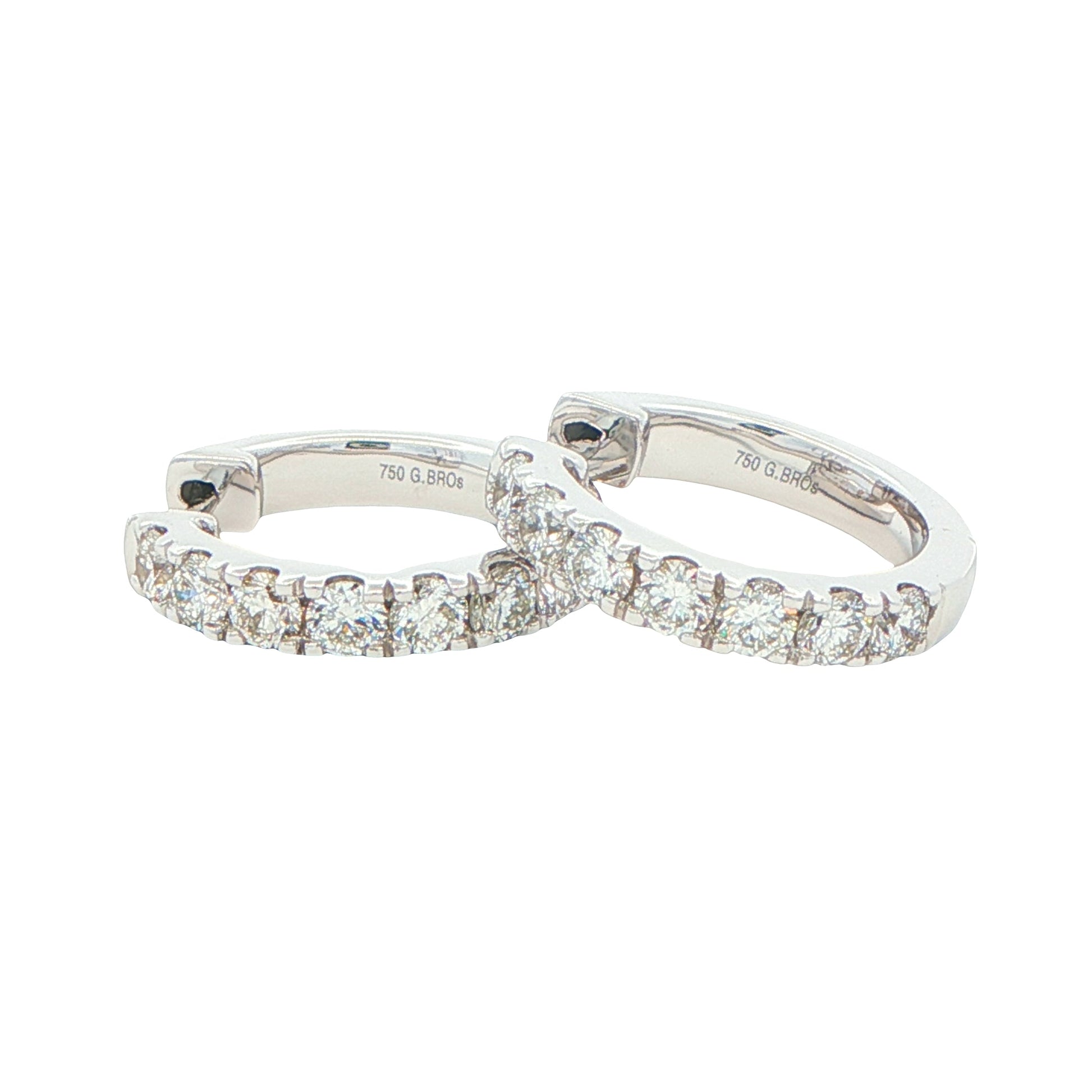 Round Brilliant cut diamond hoop earrings 16mm - 1.00cts Gardiner Brothers