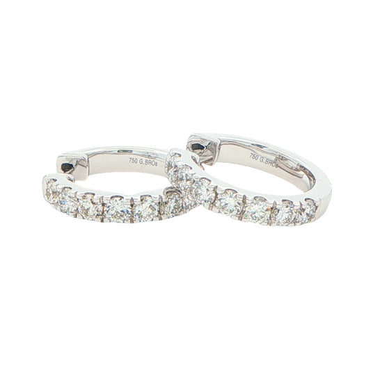 Round Brilliant cut diamond hoop earrings 16mm - 1.00cts Gardiner Brothers