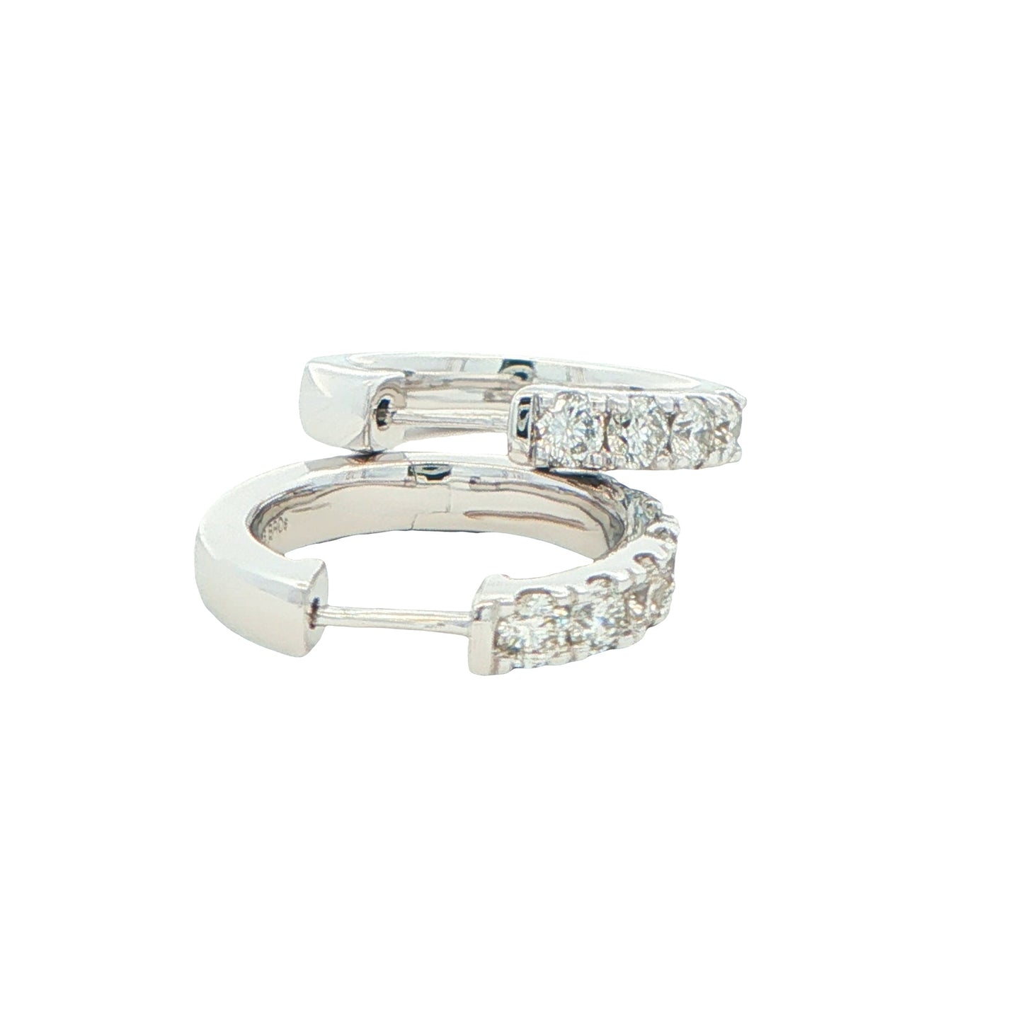 Round Brilliant cut diamond hoop earrings 16mm - 1.00cts Gardiner Brothers
