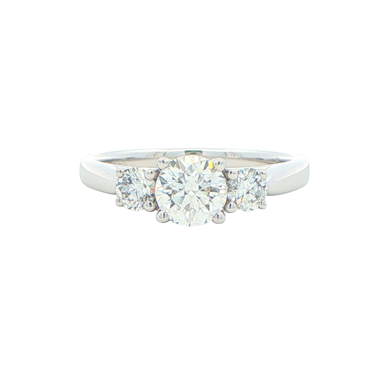 Platinum Round Brilliant Cut Diamond 3 Stone Ring - 1.02cts Gardiner Brothers