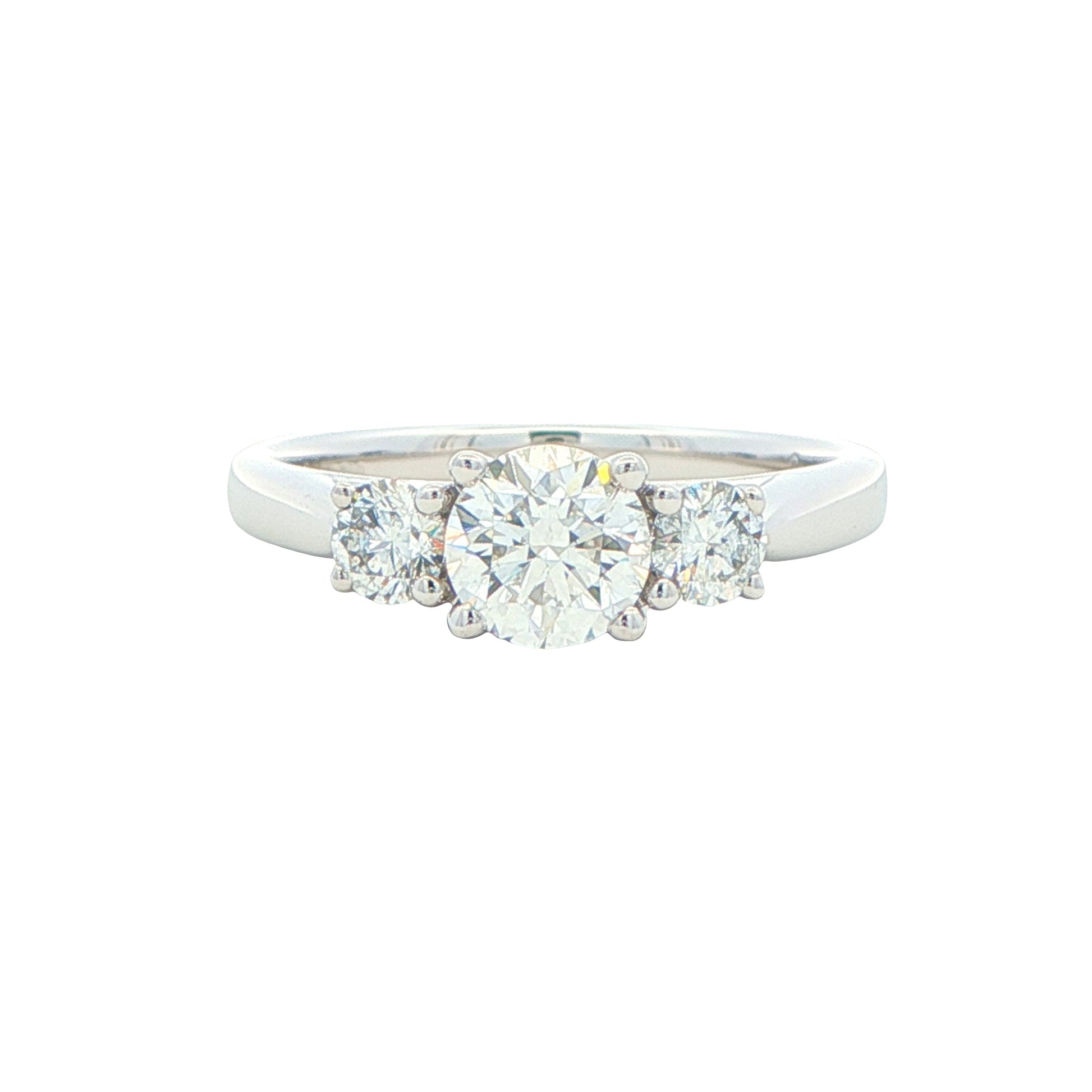 Platinum Round Brilliant Cut Diamond 3 Stone Ring - 1.02cts Gardiner Brothers
