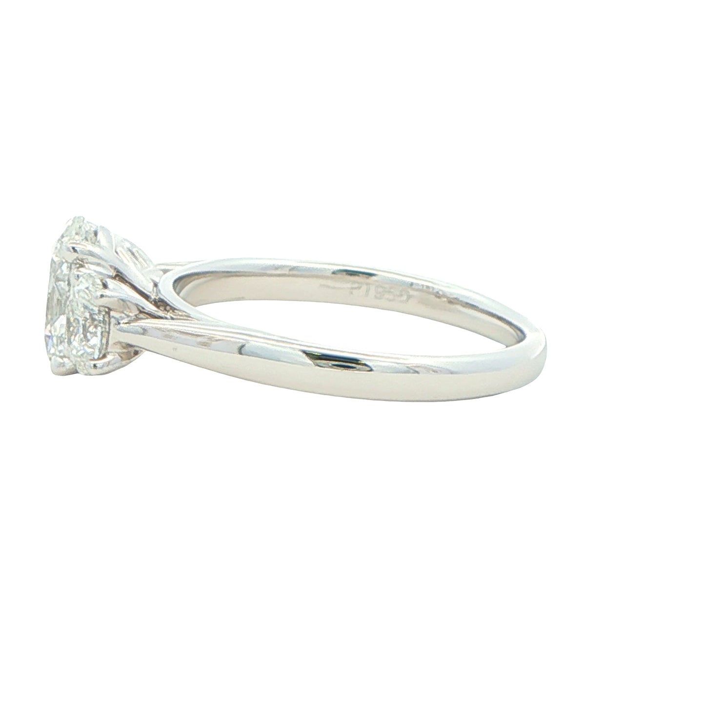 Platinum Oval Shaped Diamond 3 Stone Ring - 1.80cts Gardiner Brothers
