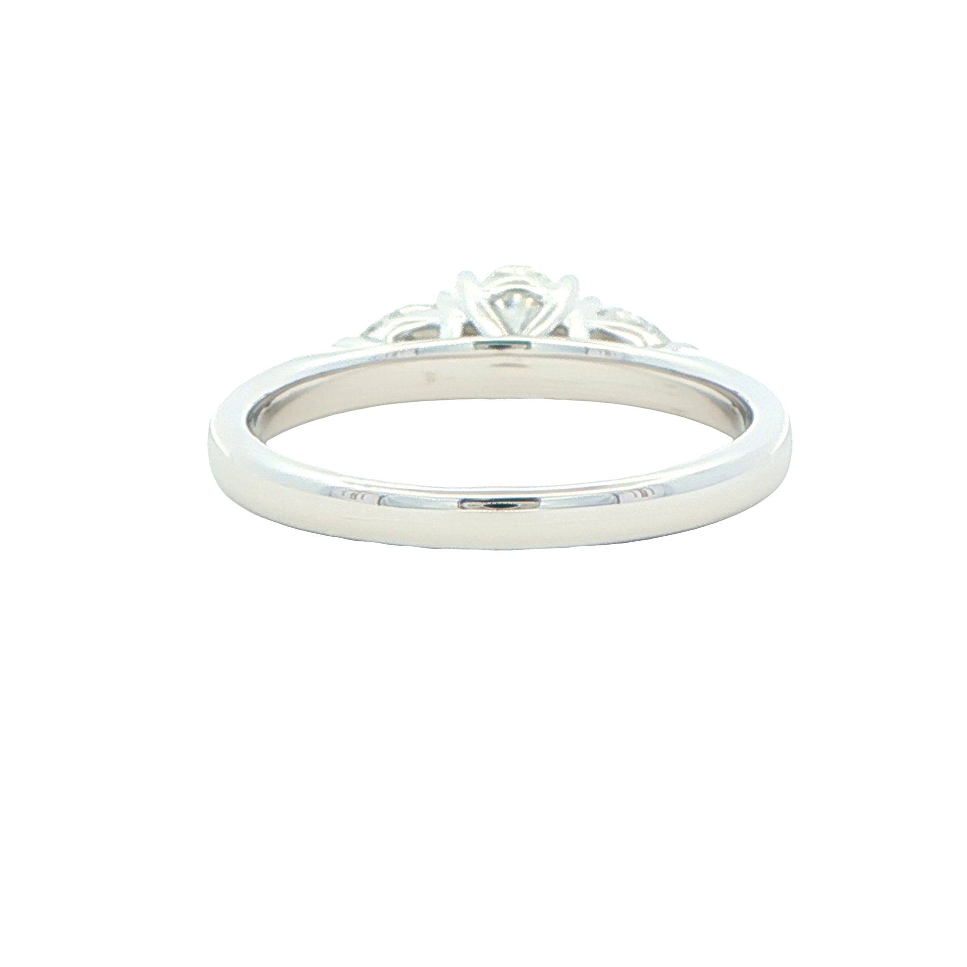 Platinum Oval and pear shaped diamond 3 stone ring - 0.80cts Gardiner Brothers