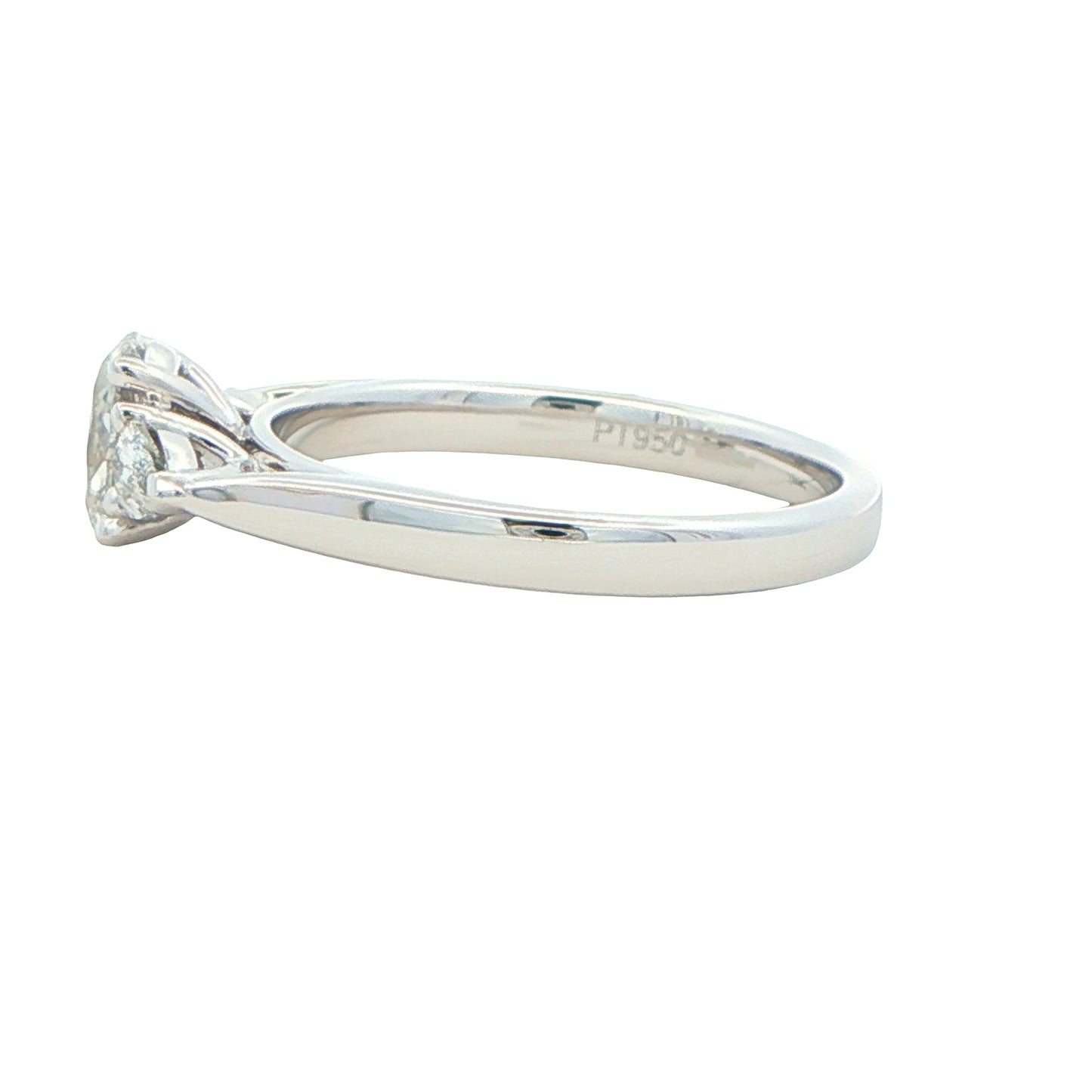 Platinum Oval and pear shaped diamond 3 stone ring - 1.00cts Gardiner Brothers