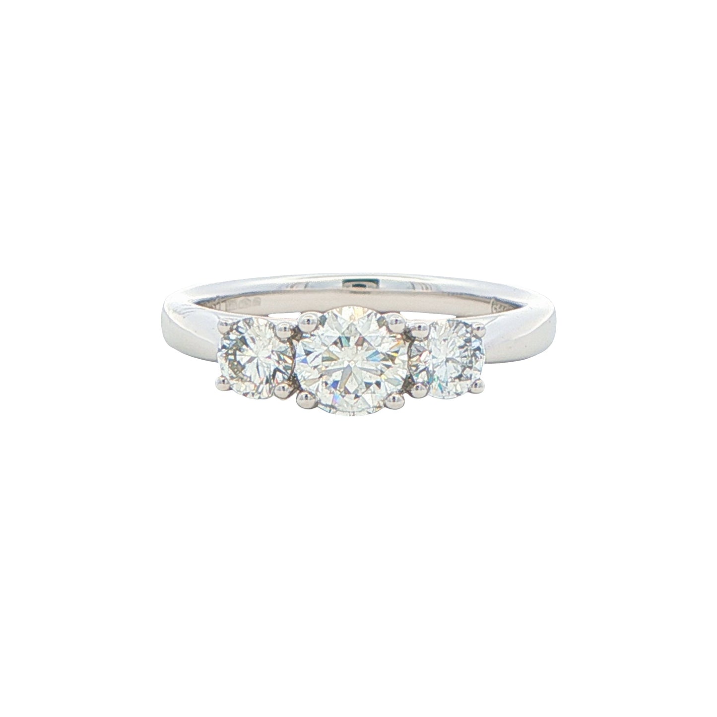 Platinum Round Brilliant Cut Diamond 3 Stone Ring - 0.70cts Gardiner Brothers