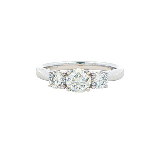 Platinum Round Brilliant Cut Diamond 3 Stone Ring - 0.70cts Gardiner Brothers