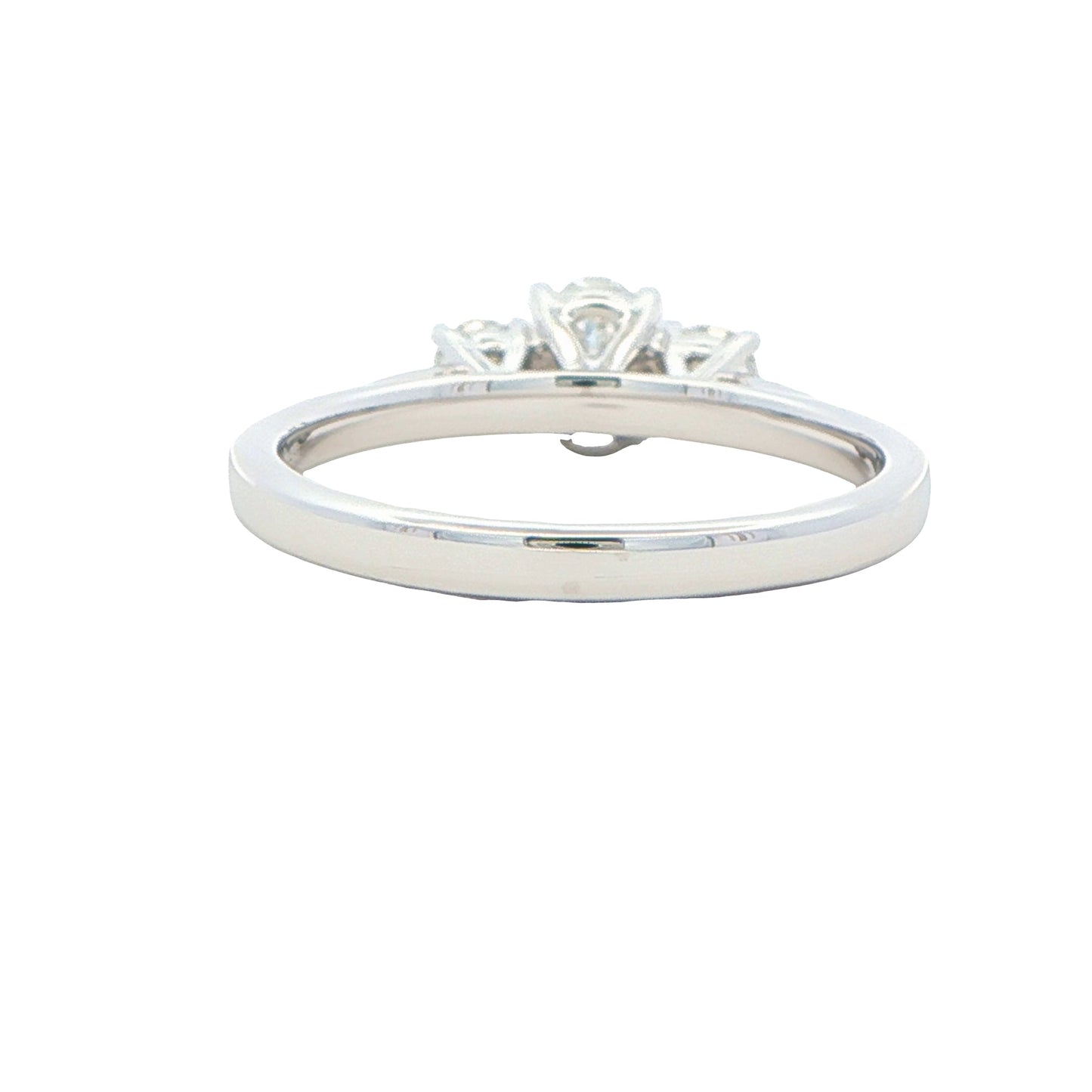 Platinum Oval and round brilliant cut diamond 3 stone ring - 0.80cts Gardiner Brothers