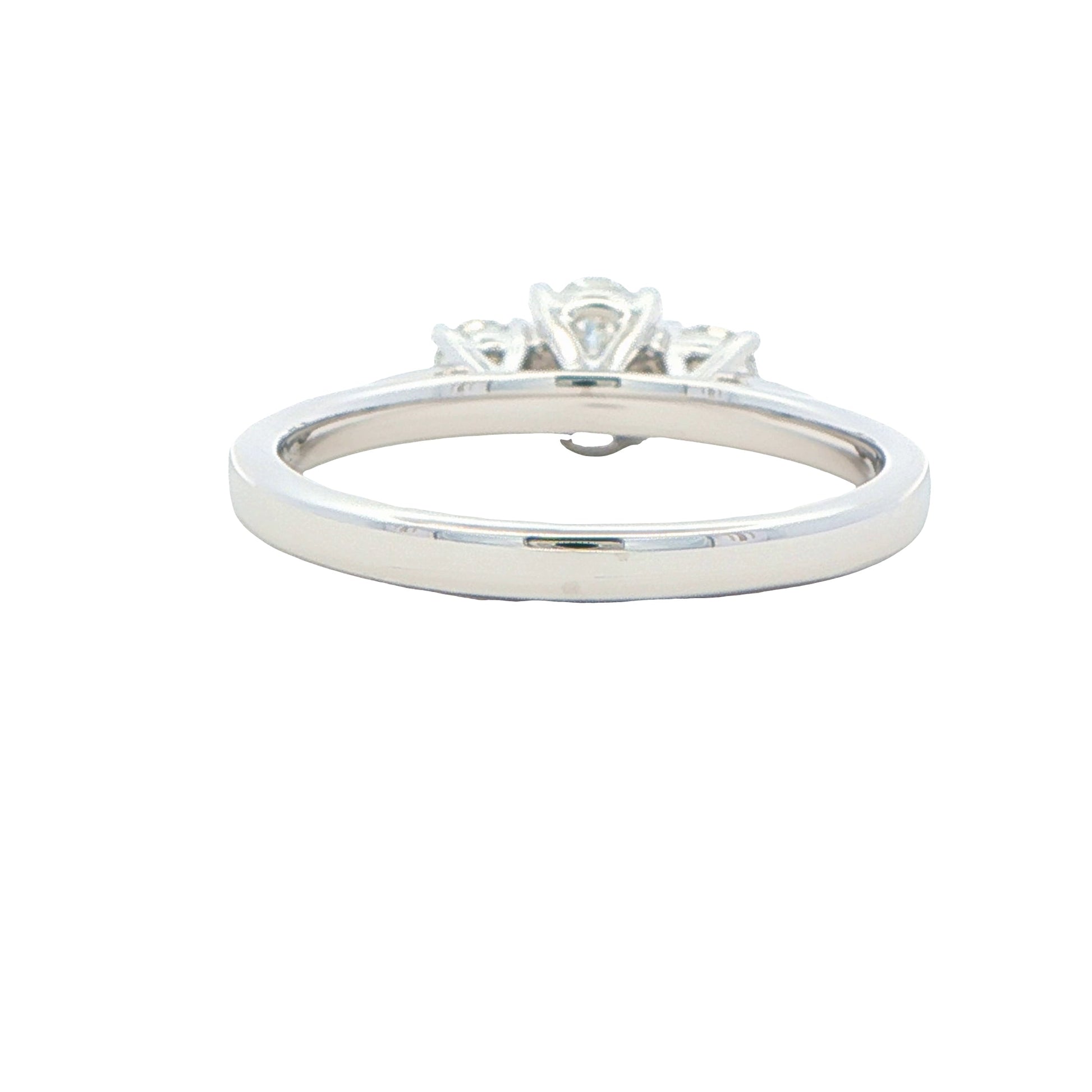 Platinum Oval and round brilliant cut diamond 3 stone ring - 0.80cts Gardiner Brothers