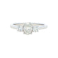 Platinum Oval and round brilliant cut diamond 3 stone ring - 0.80cts Gardiner Brothers
