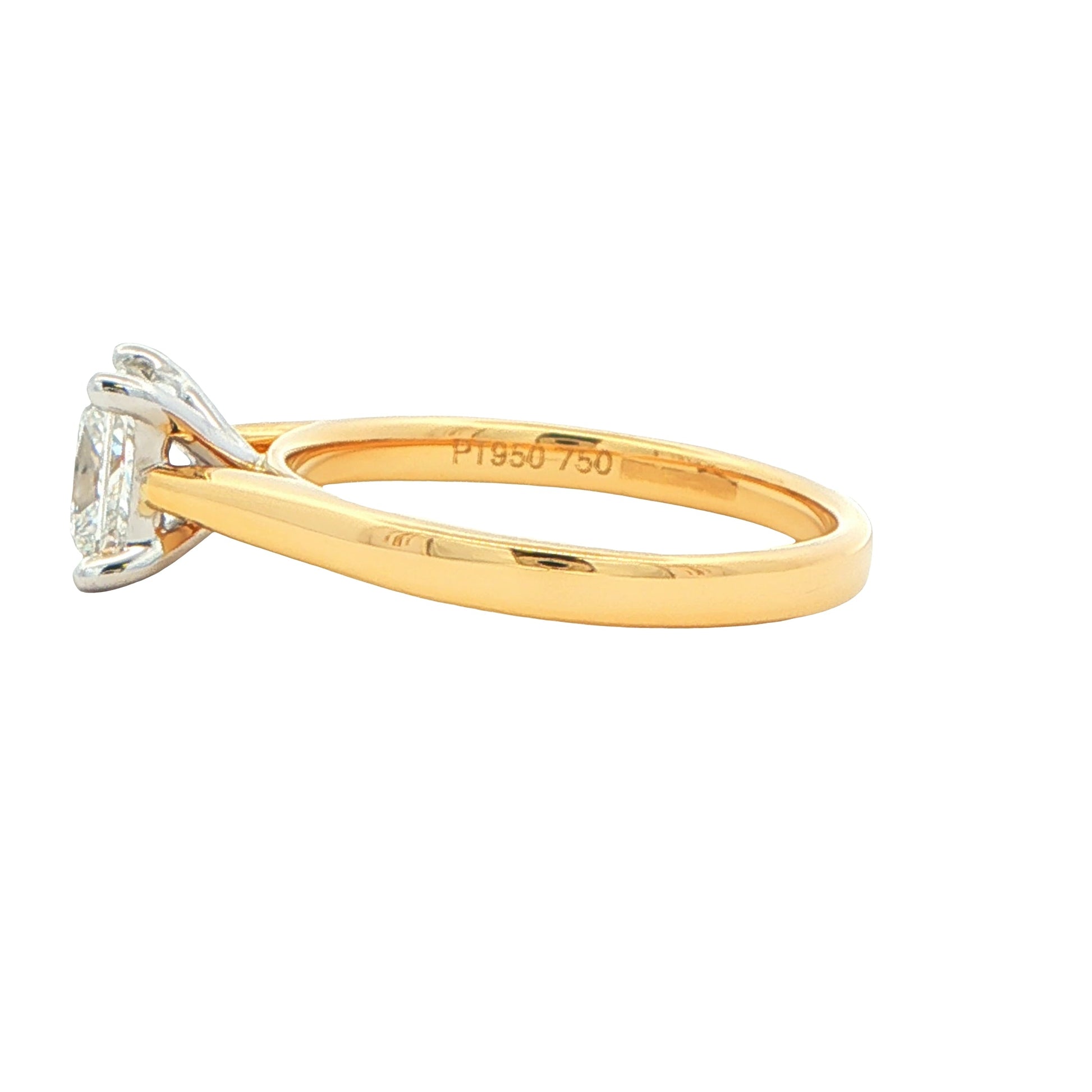 Yellow Gold Princess Cut Diamond Solitaire Ring - 1.21cts Gardiner Brothers