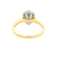 Pear Shaped Teal Sapphire and Round Brilliant Cut Diamond Halo Style Ring Gardiner Brothers