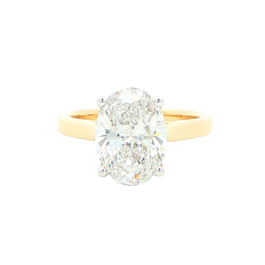 Lab Grown Oval Shaped Diamond Solitaire Ring - 3.02cts Gardiner Brothers