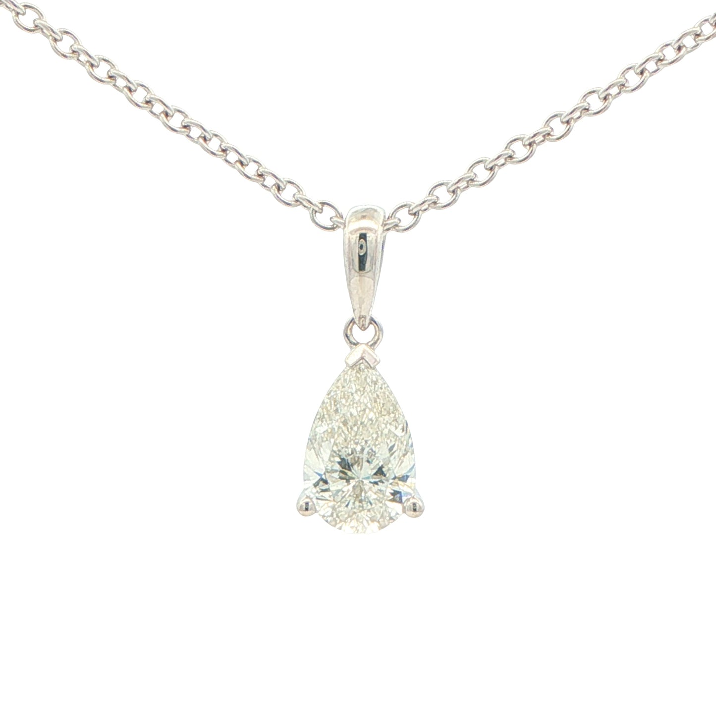 Aurora Pear Shaped Diamond Solitaire Pendant - 0.77cts Gardiner Brothers