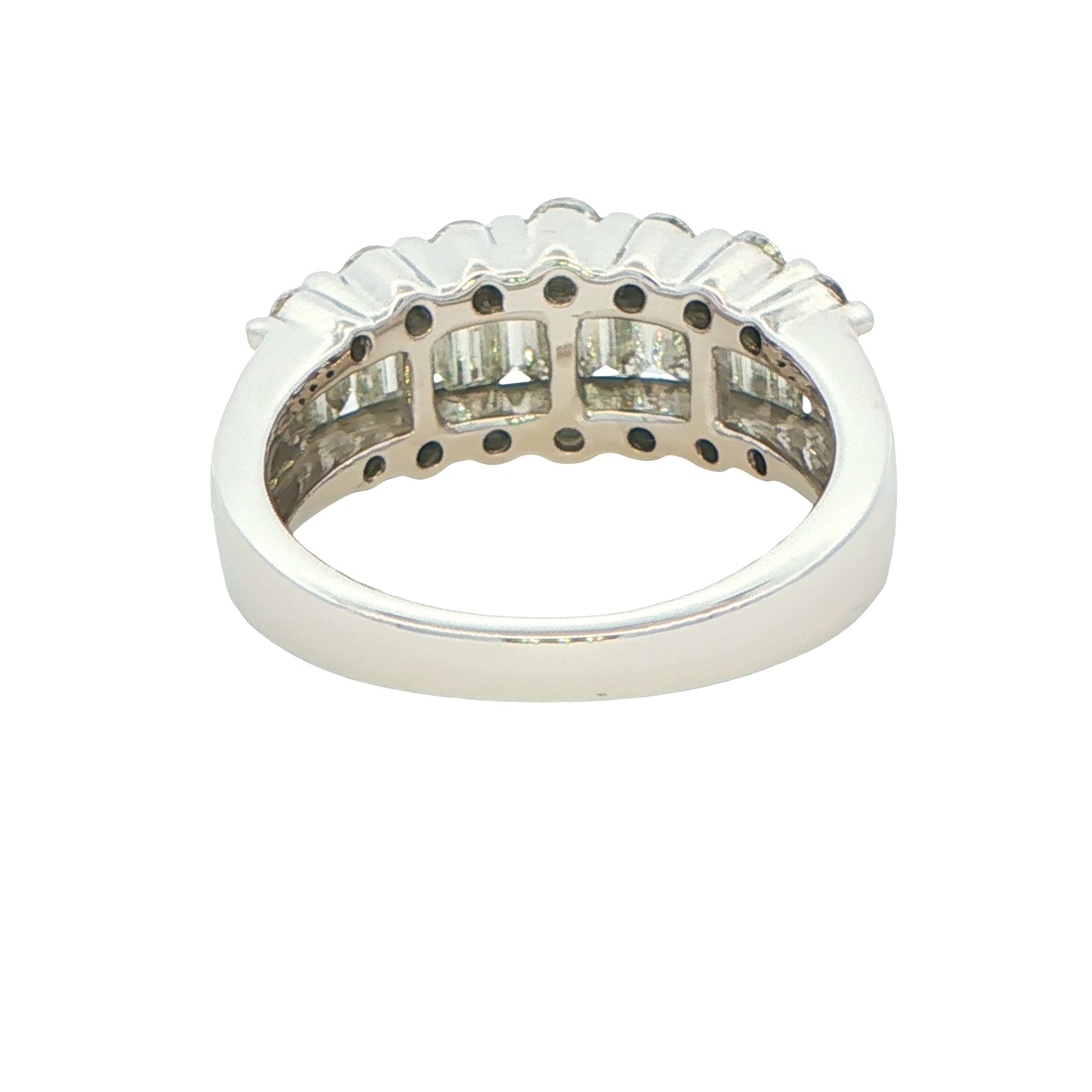 Round Brilliant and Baguette Cut Diamond Ring -1.40cts Gardiner Brothers