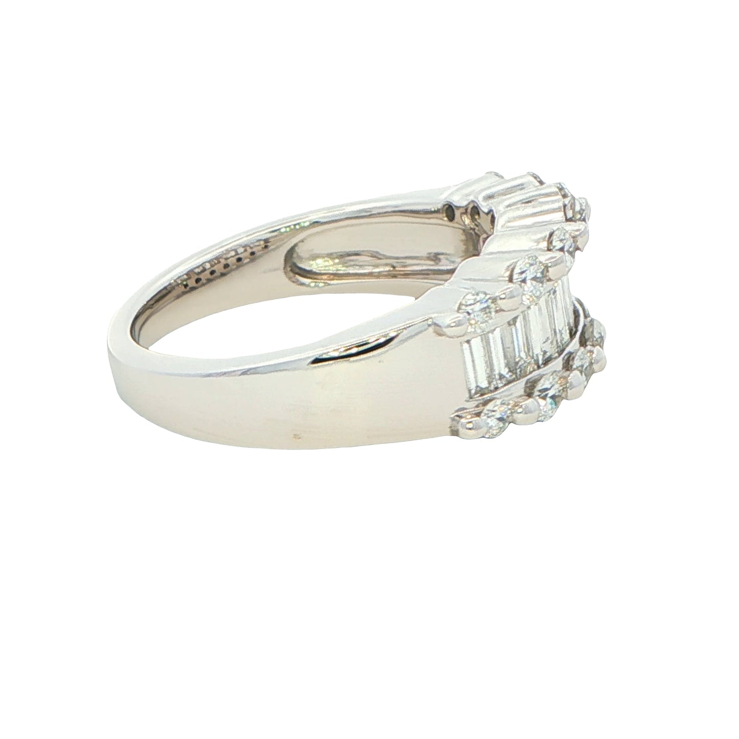 Round Brilliant and Baguette Cut Diamond Ring -1.40cts Gardiner Brothers