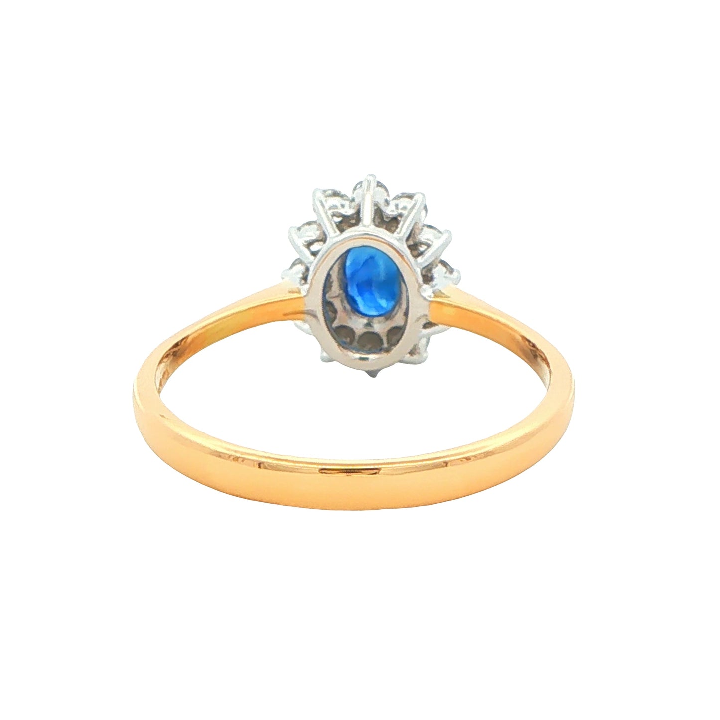 Sapphire and Round Brilliant Diamond Cluster Style Ring Gardiner Brothers