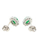 Emerald and Round Brilliant Cut Diamond Cluster Style Earrings Gardiner Brothers