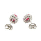 Ruby and Round Brilliant Cut Diamond Cluster Style Earrings Gardiner Brothers