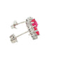 Ruby and Round Brilliant Cut Diamond Cluster Style Earrings Gardiner Brothers