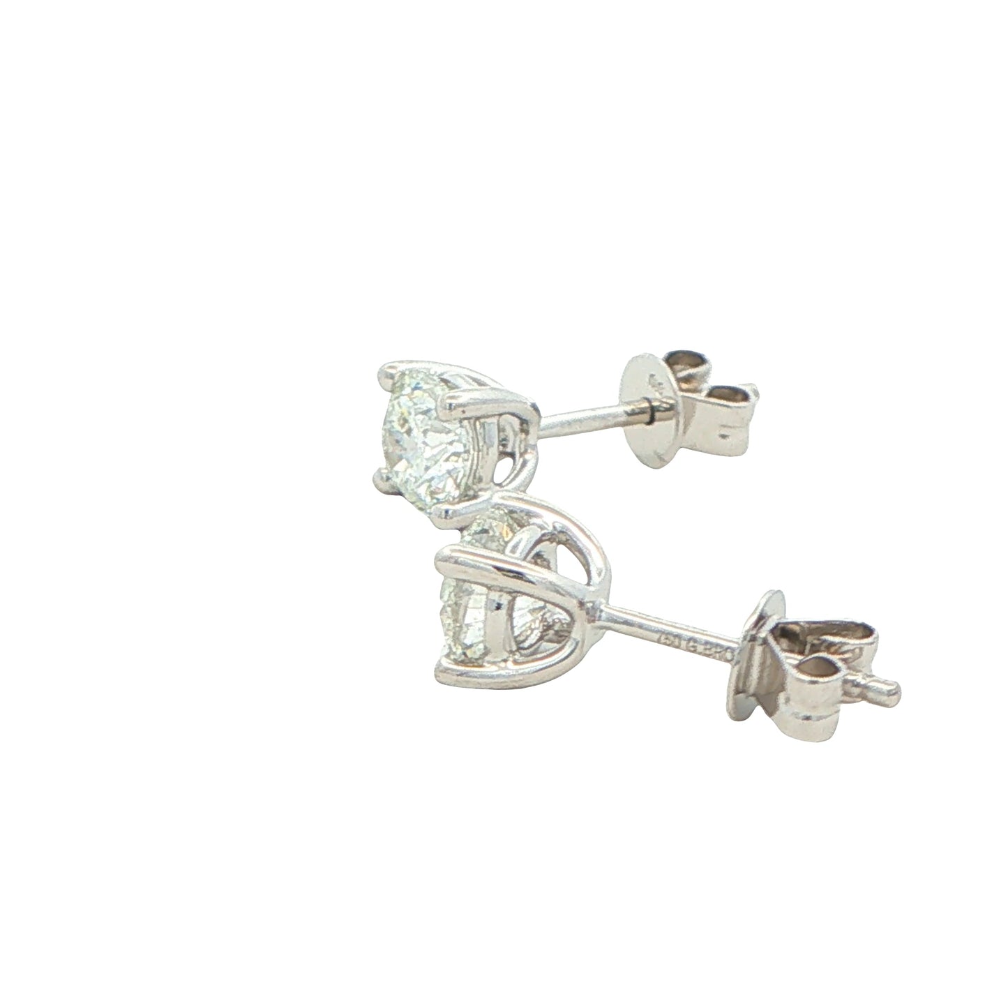 ROUND BRILLIANT CUT DIAMOND SOLITAIRE EARRINGS - 1.20cts Gardiner Brothers