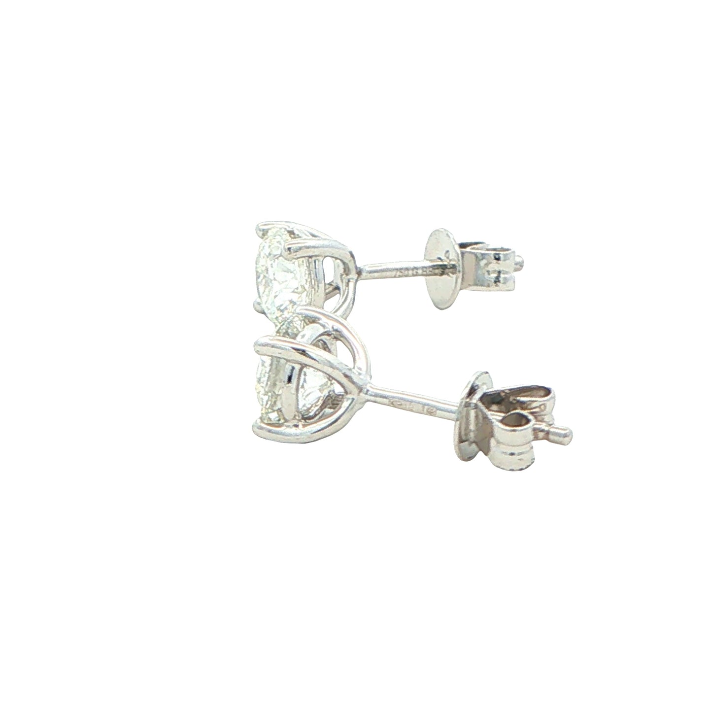 Round Brilliant Cut Diamond Solitaire Earrings - 1.40cts Gardiner Brothers
