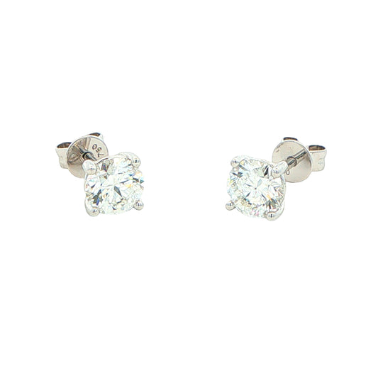 Round Brilliant Cut Diamond Solitaire Earrings - 1.40cts Gardiner Brothers