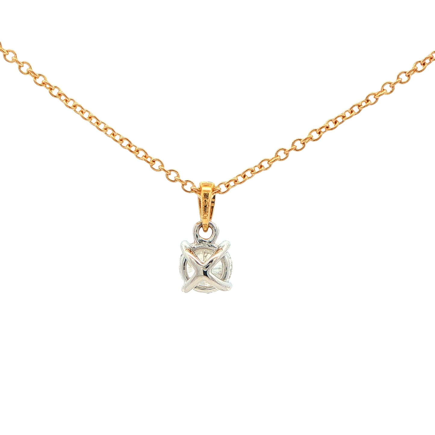 Round Brilliant Cut Diamond Solitaire Pendant - 0.70cts Gardiner Brothers