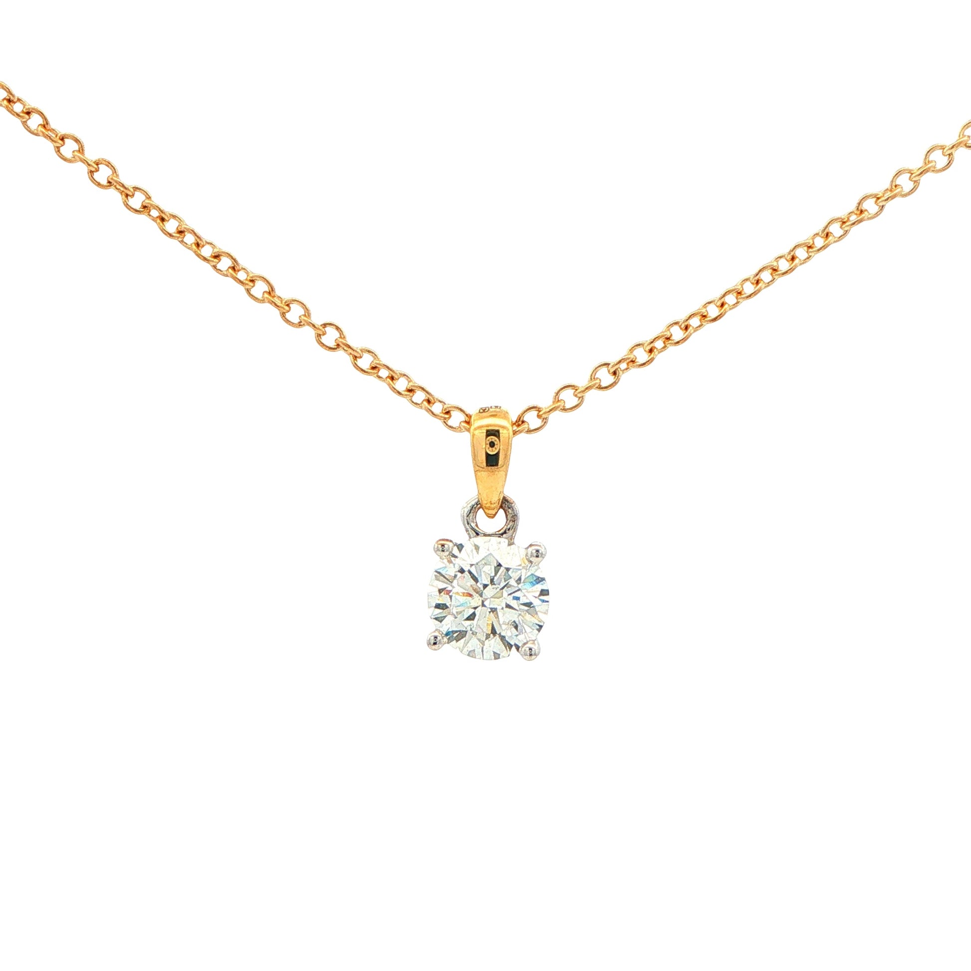 Round Brilliant Cut Diamond Solitaire Pendant - 0.70cts Gardiner Brothers