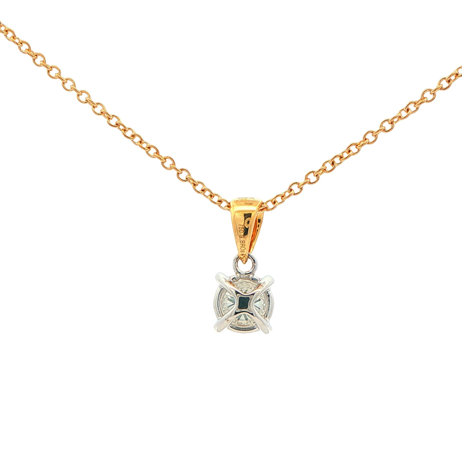 Round Brilliant Cut Diamond Solitaire Pendant - 0.90cts Gardiner Brothers