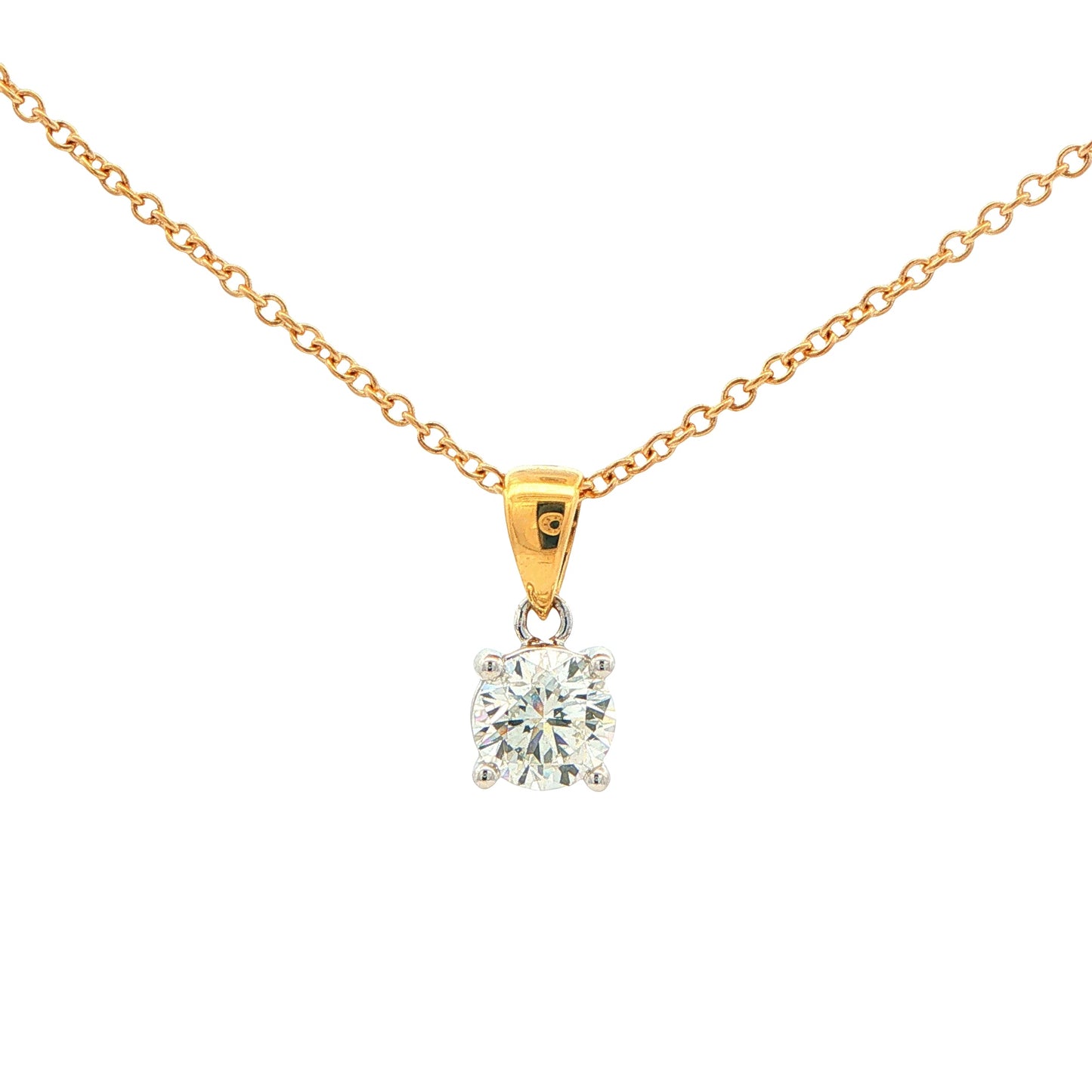 Round Brilliant Cut Diamond Solitaire Pendant - 0.90cts Gardiner Brothers