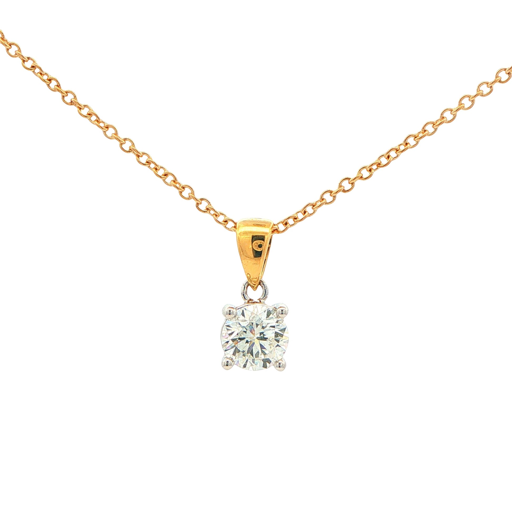 Round Brilliant Cut Diamond Solitaire Pendant - 0.90cts Gardiner Brothers