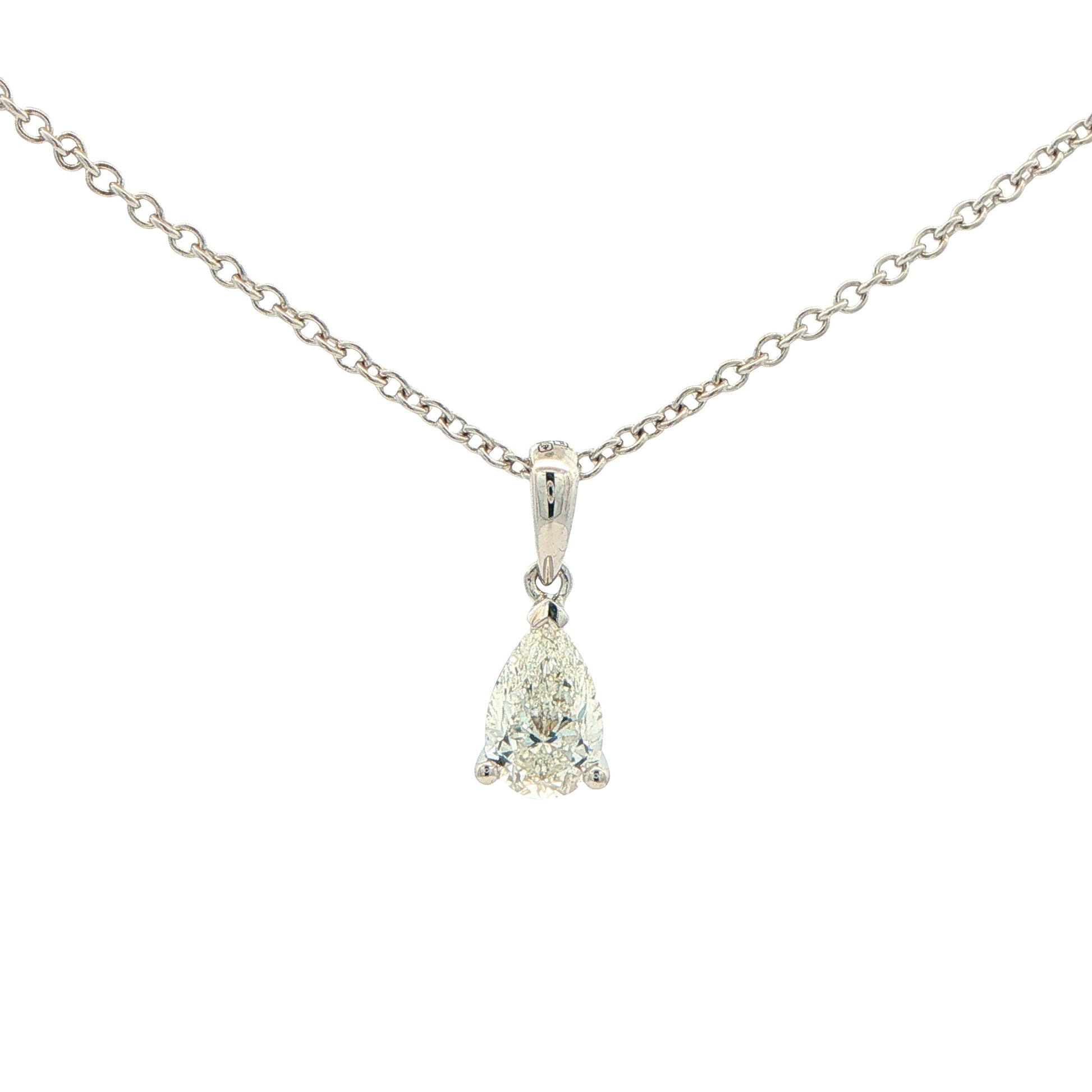 Pear Shaped Diamond Solitaire Pendant - 0.70cts Gardiner Brothers